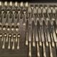 Cutlery set in silver metal style Louis XV Knives forks spoons