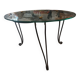 Table basse fer forgé et verre de 1960