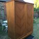 Vintage wardrobe with compass feet in oak and oak cp with 2 sliding doors.