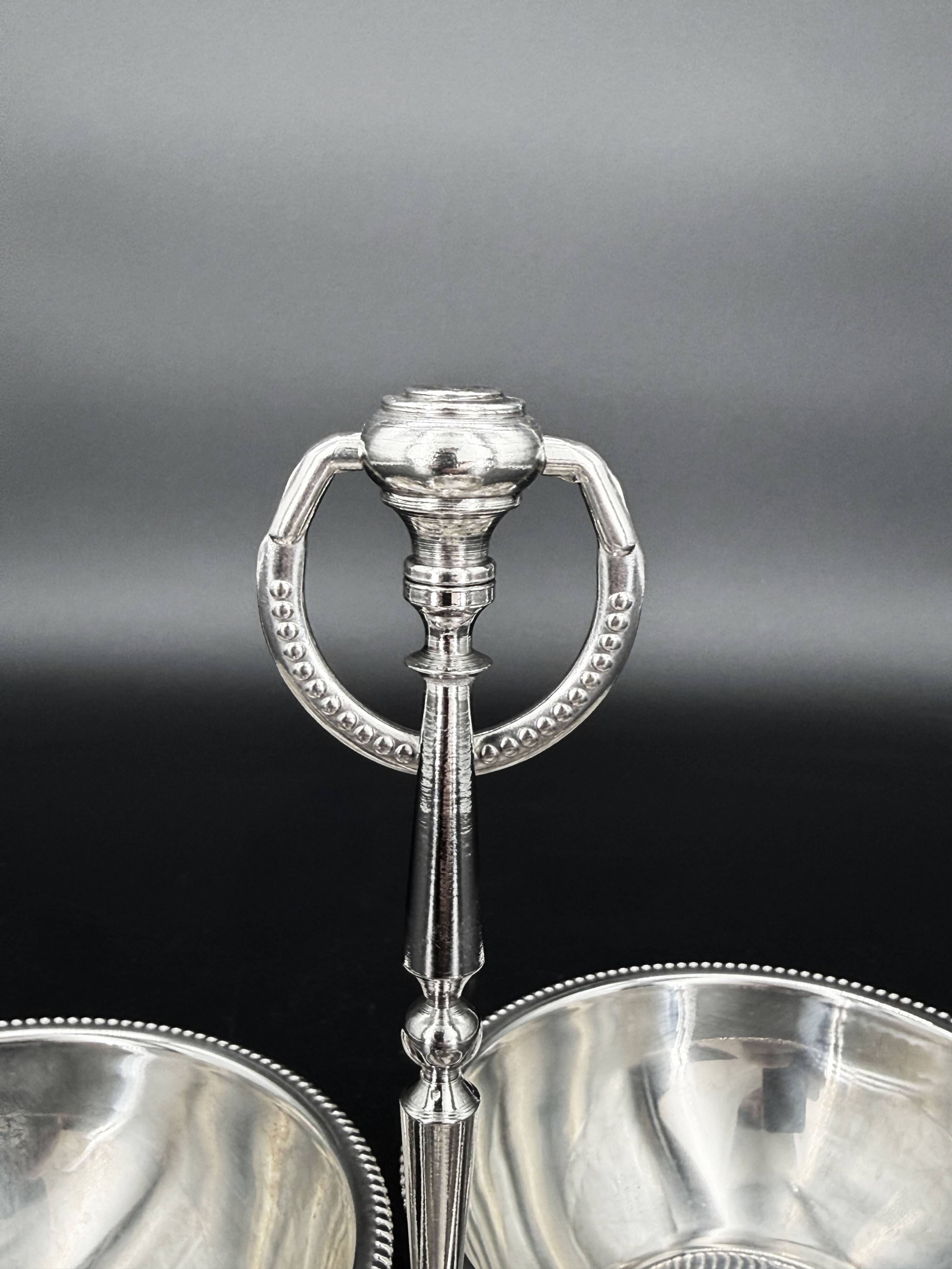 Vintage appetizer display stand with three bowls