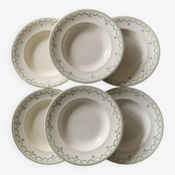 6 Longwy soup plates