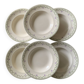 6 Longwy soup plates