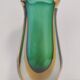 Green and Yellow Sommerso Murano Glass Vase attr. to Flavio Poli, Italy