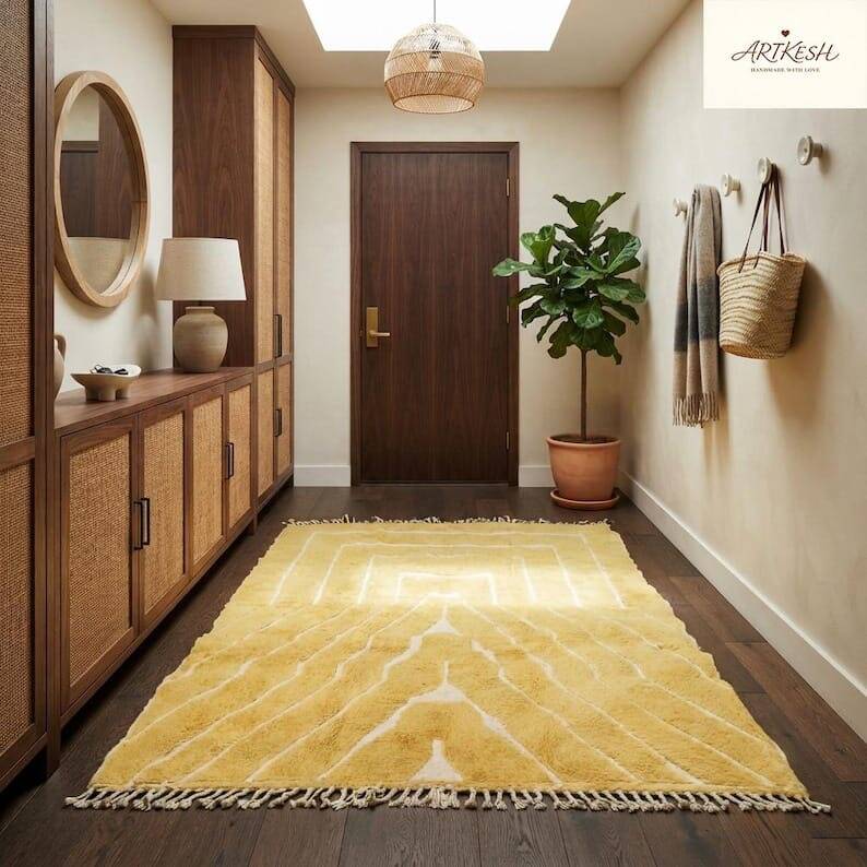 Handmade traditional pure wool rug size 2/3 m