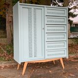 Wardrobe chest of drawers vintage compass feet 1950