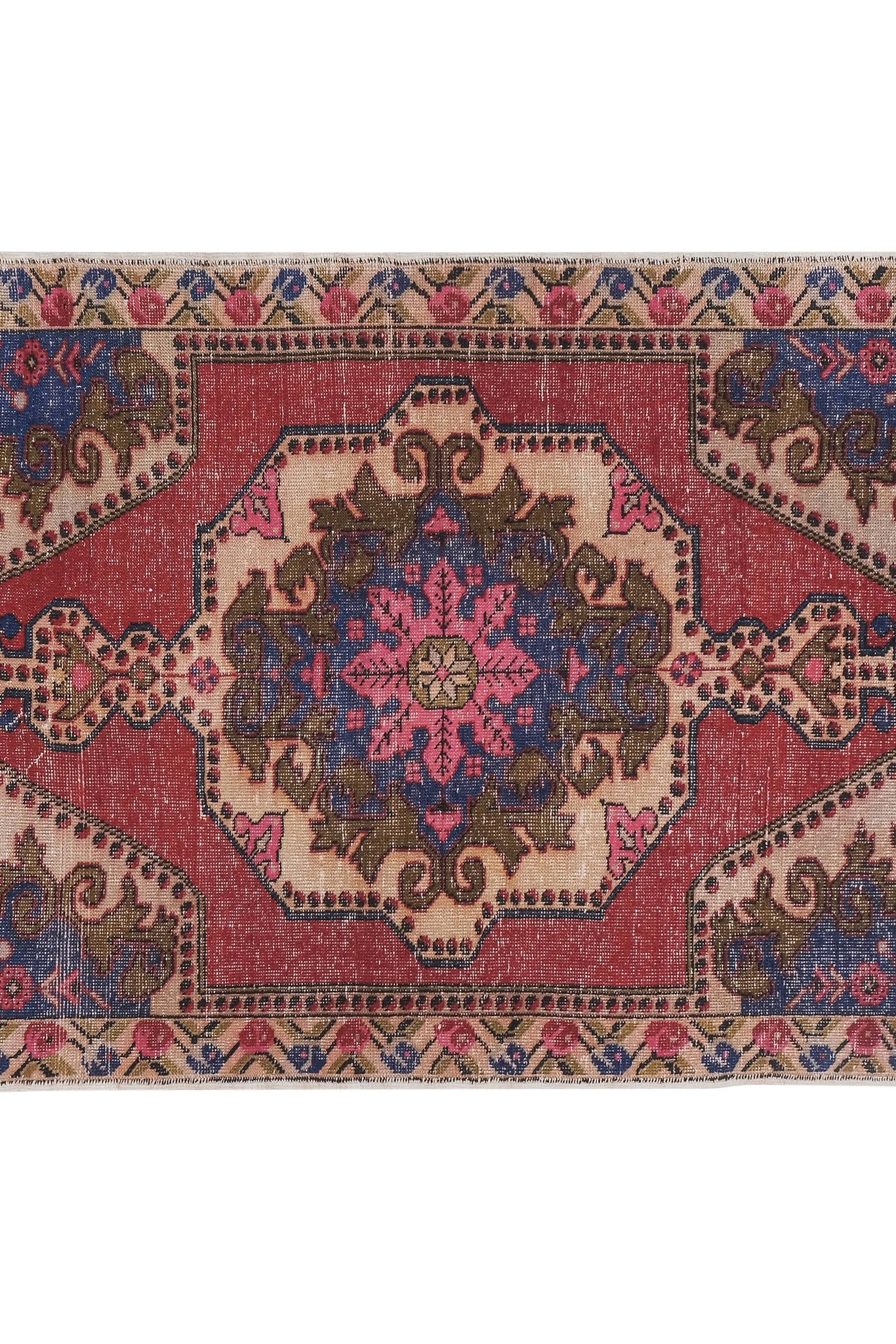 Vintage Turkish rug from Oushak, hand-woven 135x220 cm