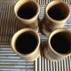 Set of 4 cups glazed ceramic