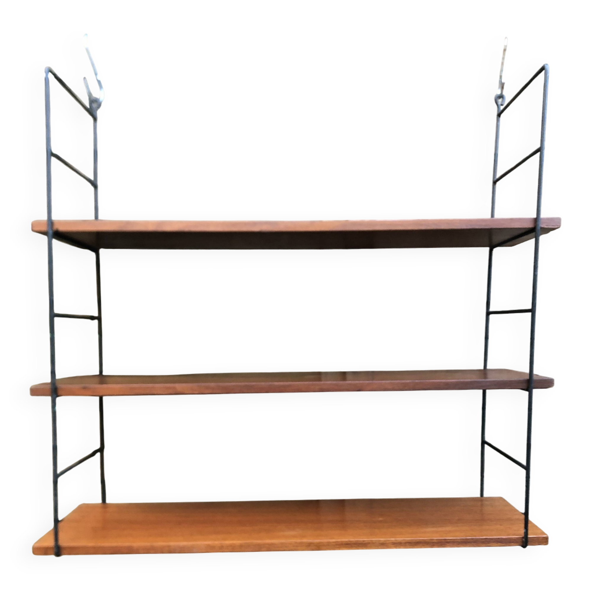 String shelf wood and metal 60s Sweden