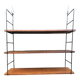 String shelf wood and metal 60s Sweden