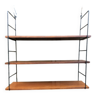 String shelf wood and metal 60s Sweden