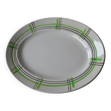 Ceranord St Amand oval checkered dish