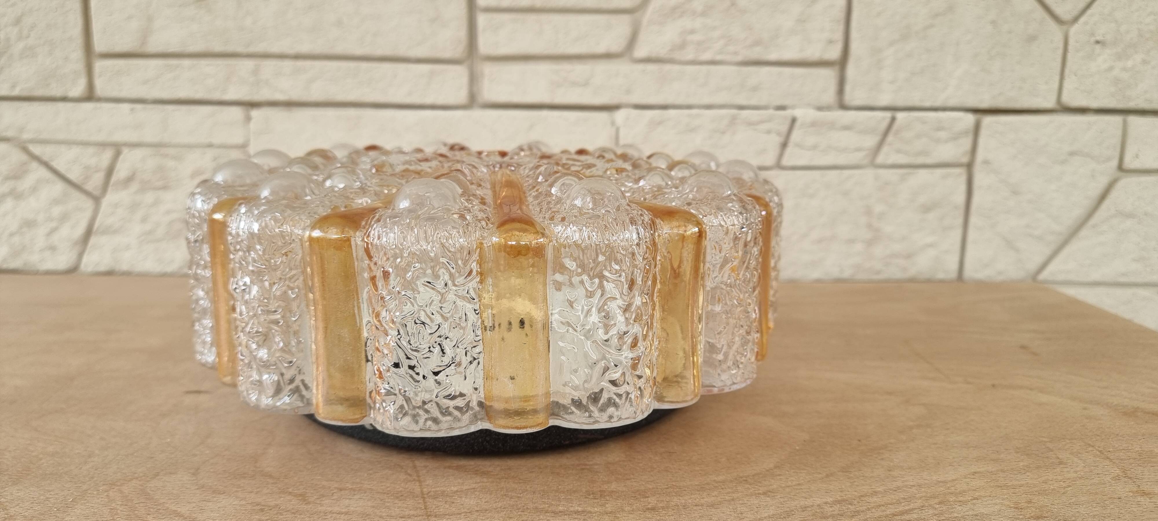 Glass ceiling light, 1970s