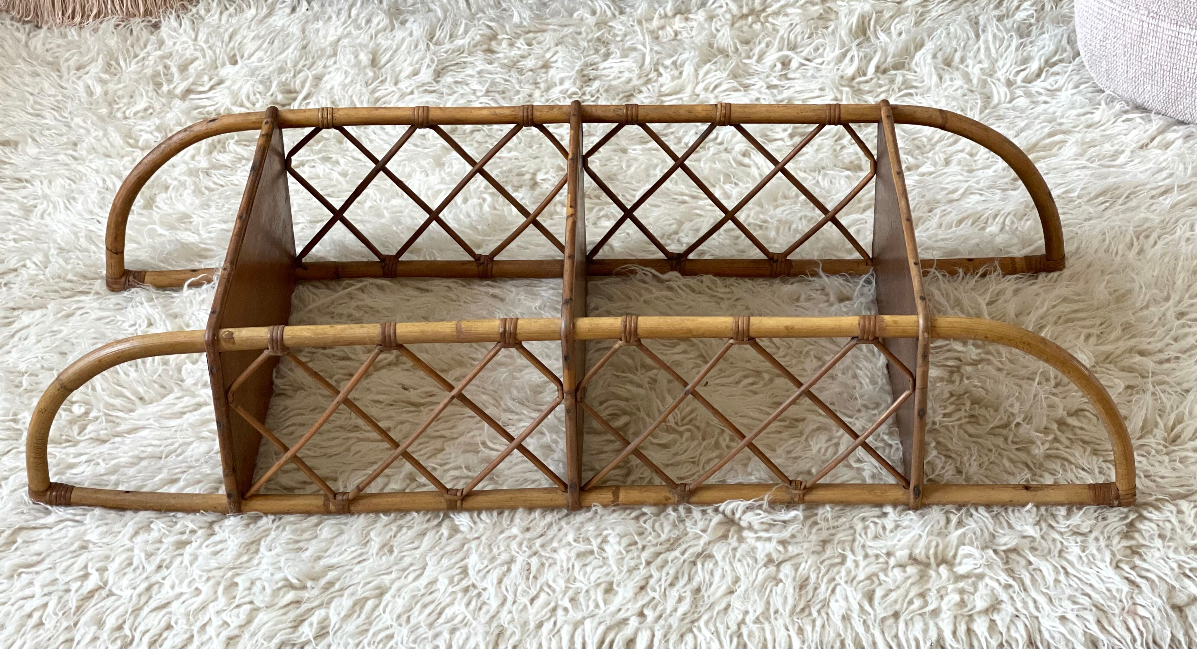 Rattan wall shelf 1960