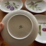 Set of 4 Vintage Hutschenreuther Fruit Dessert Plates 20cm, Side Plate