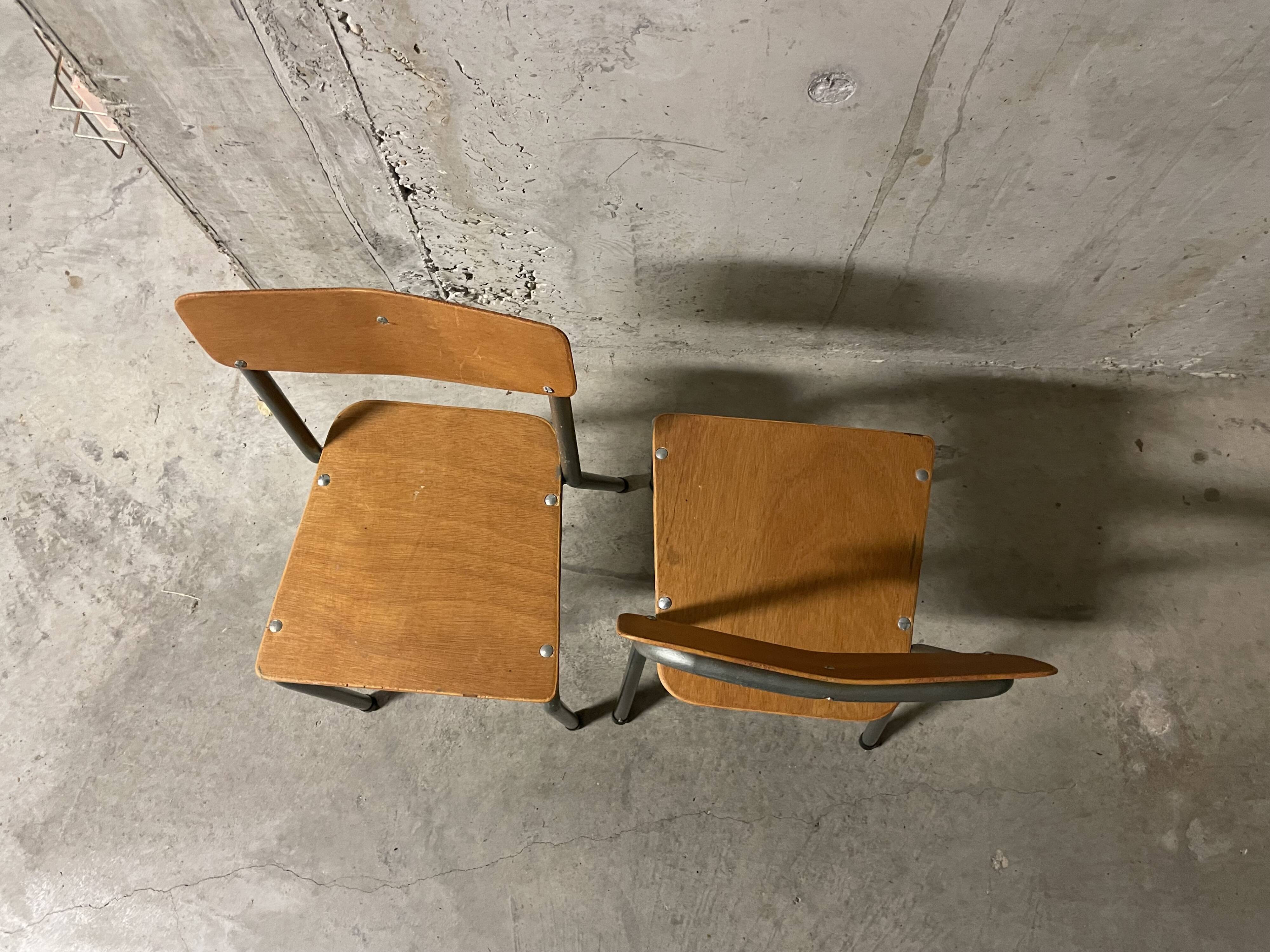 Pair of 80s school chairs