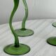 Ensemble de 4 verres à cocktail vintage aux pieds torsadés verts