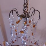 Chandelier to, colored crystal tassels