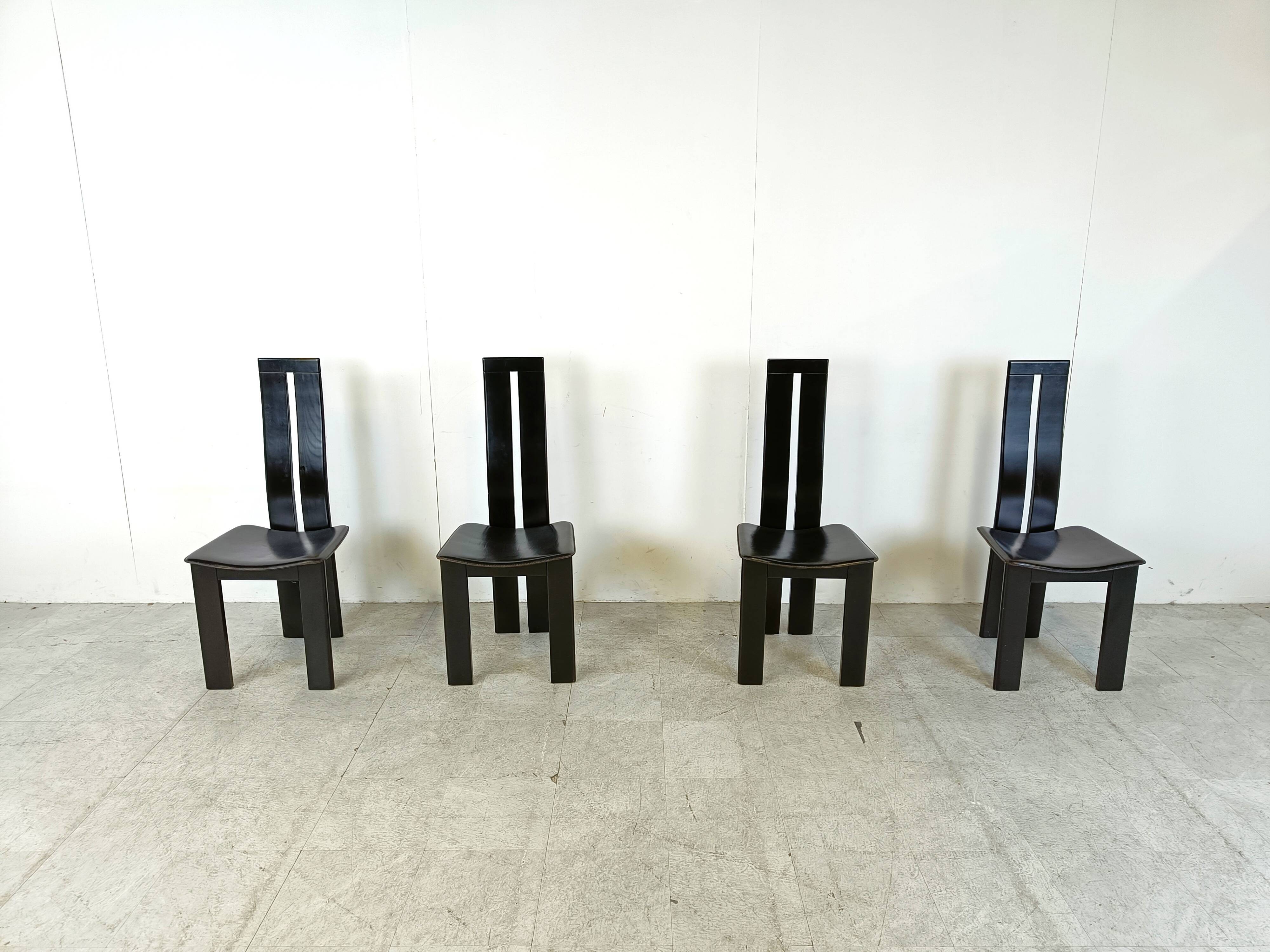 Set of 4 dining chairs by Pietro Costantini for Ello, 1980s