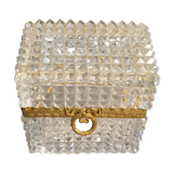 Jewelry box in cut crystal and brass