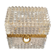 Jewelry box in cut crystal and brass
