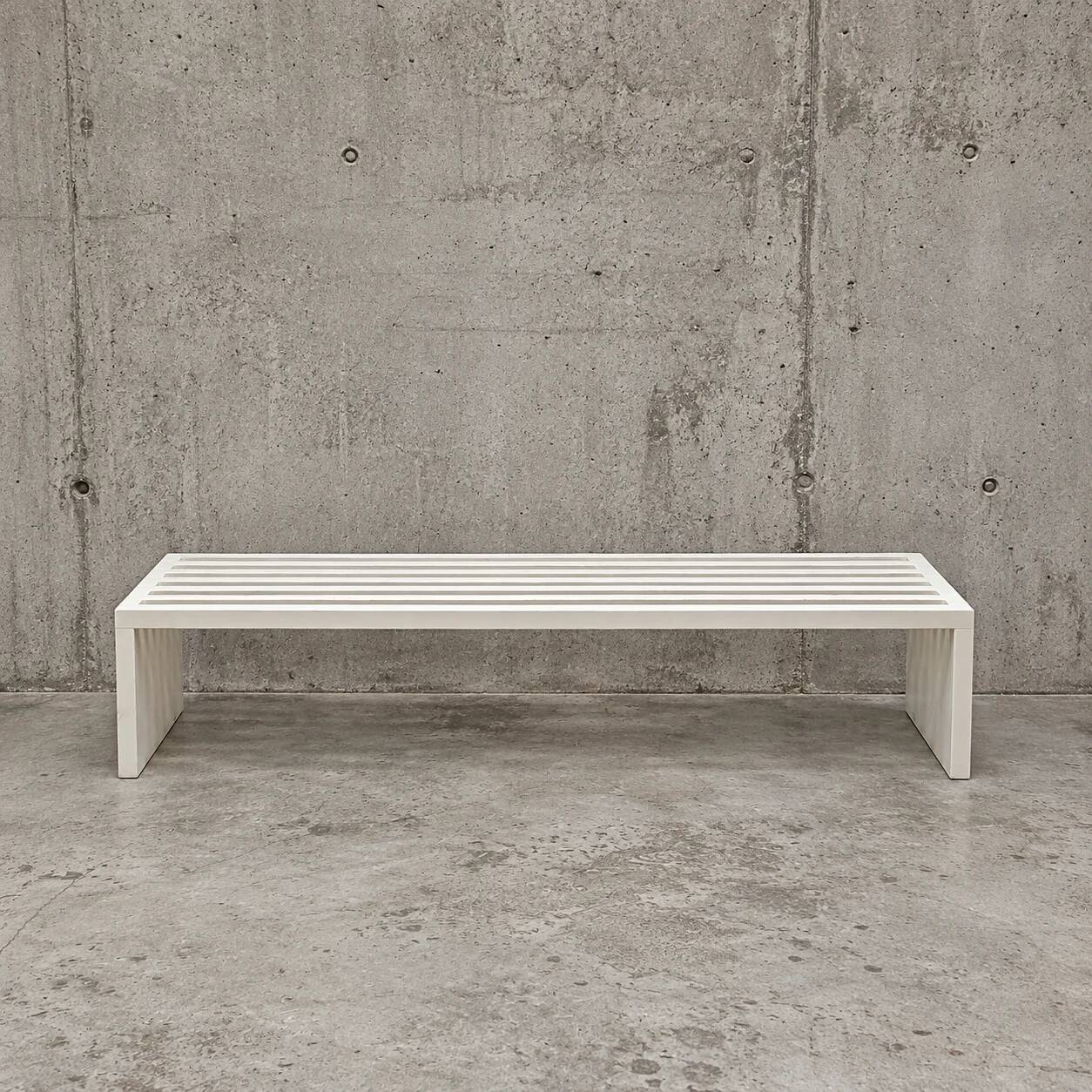 Weighty wooden bench / Width 185 cm / 1980s
