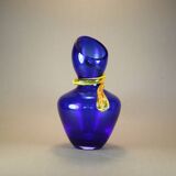Vintage cobalt blue vase, Chribska blue glass, made in Czech Republic, art of glass,cobalt blue