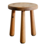 Swedish Modern Wooden "Skoga" Pine Tripod Stool by Axel Einar Hjorth, 1930s