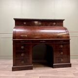 Cylinder desk in flamed mahogany empire style 19th century