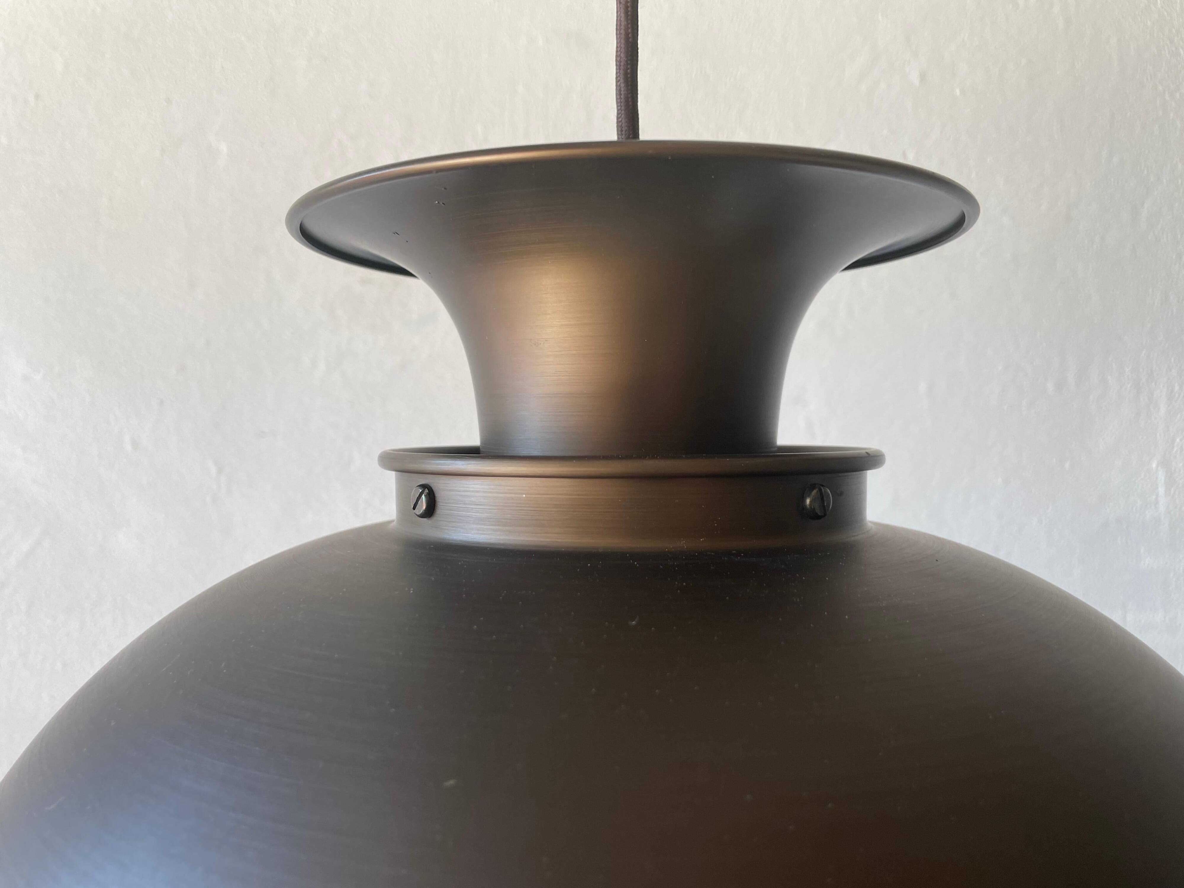 Brushed metal pendant lamp with a bronze appearance, 1970s, Germany