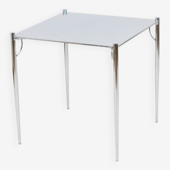 Heavy Side Table Coffee Table Chromed Metal Conical Legs Space Age 50cm
