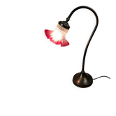 Vintage lamp with retro charm – frosted pink glass tulip