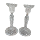 pair of molded glass candlesticks