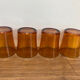 Set of 4 vintage Duralex amber glass water glasses