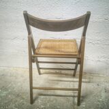 Folding chair with canned seat