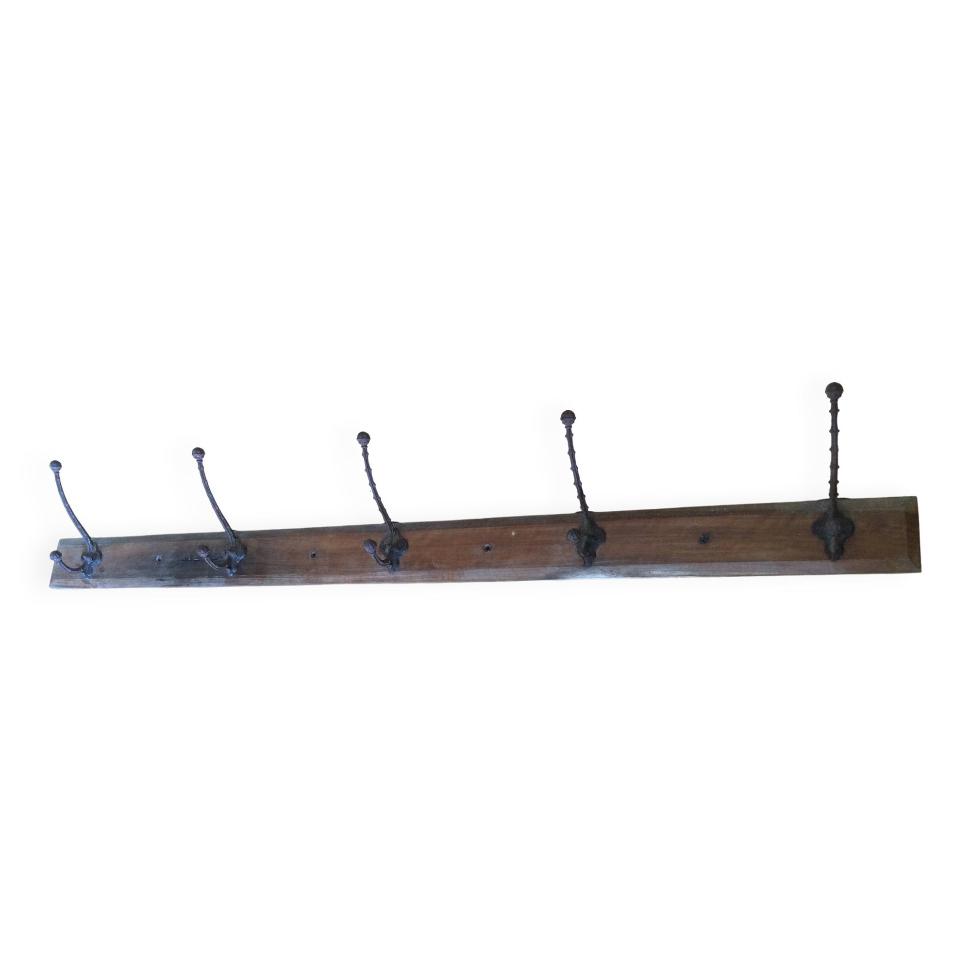 Porte manteau ancien bois et fonte