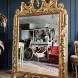 Italian mirror from the Napoleon III period in painted and gilded wood