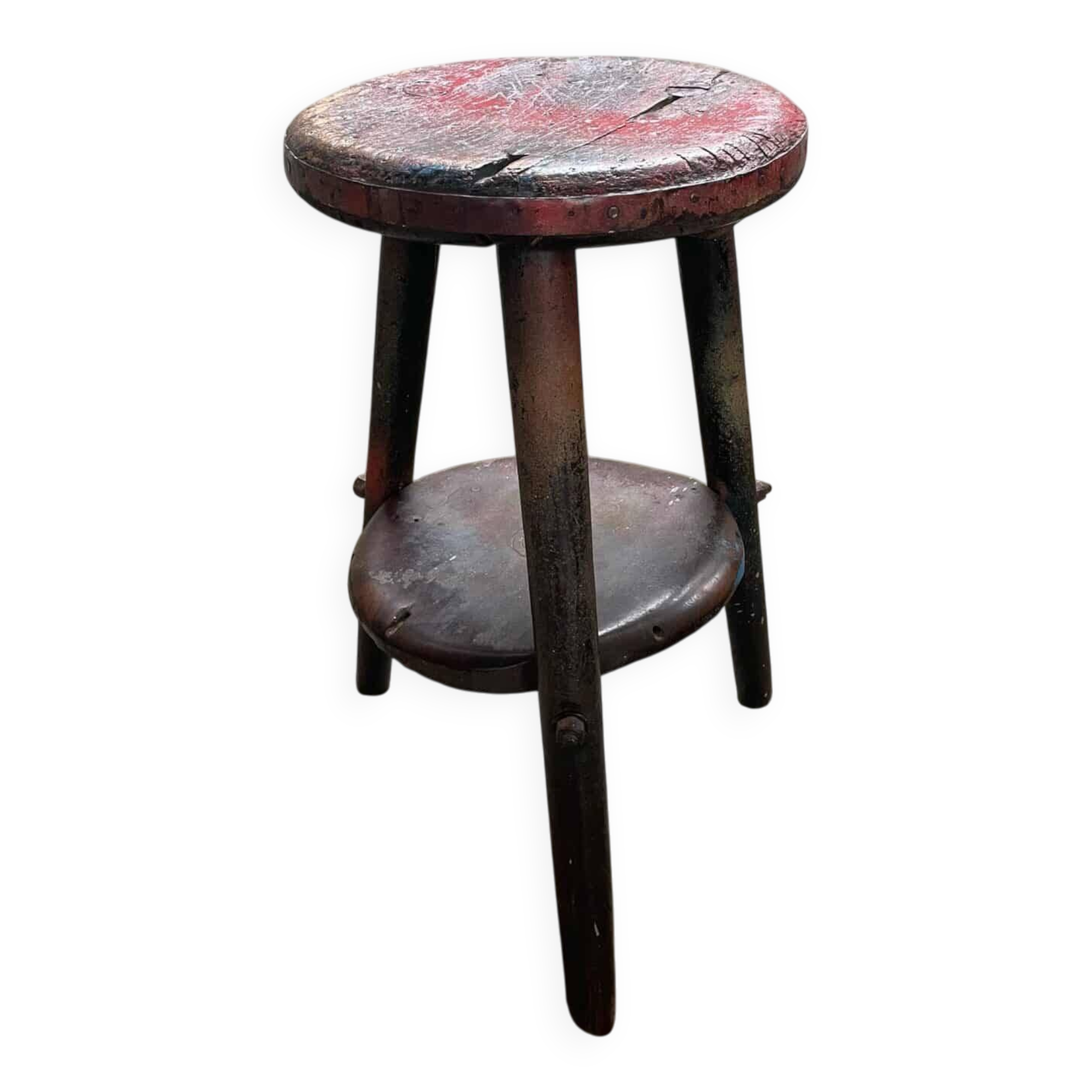 Brutalist, industrial style workers’ stool, Italy, 1900s