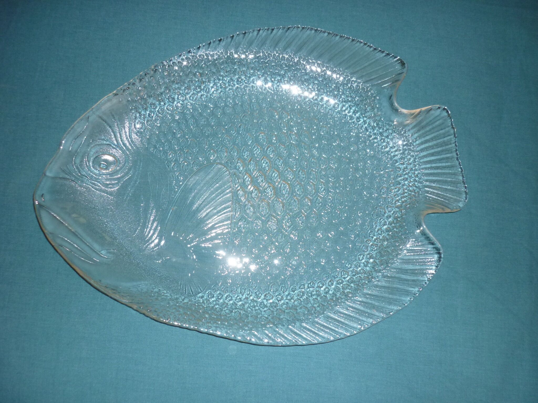 Vintage glass fish dish