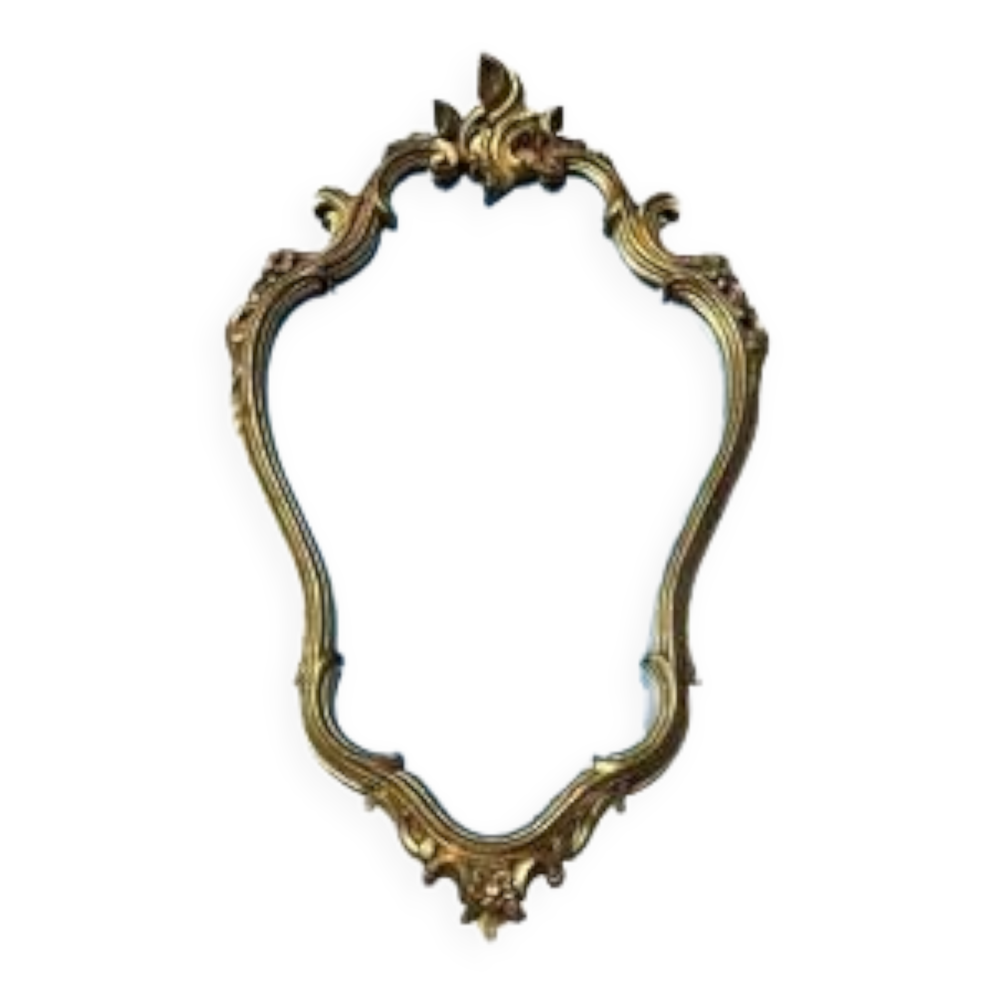 Louis XV style mirror in vintage gold composite 70'S 42x68cm