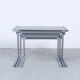 Vintage chromed nesting tables with smoked glass