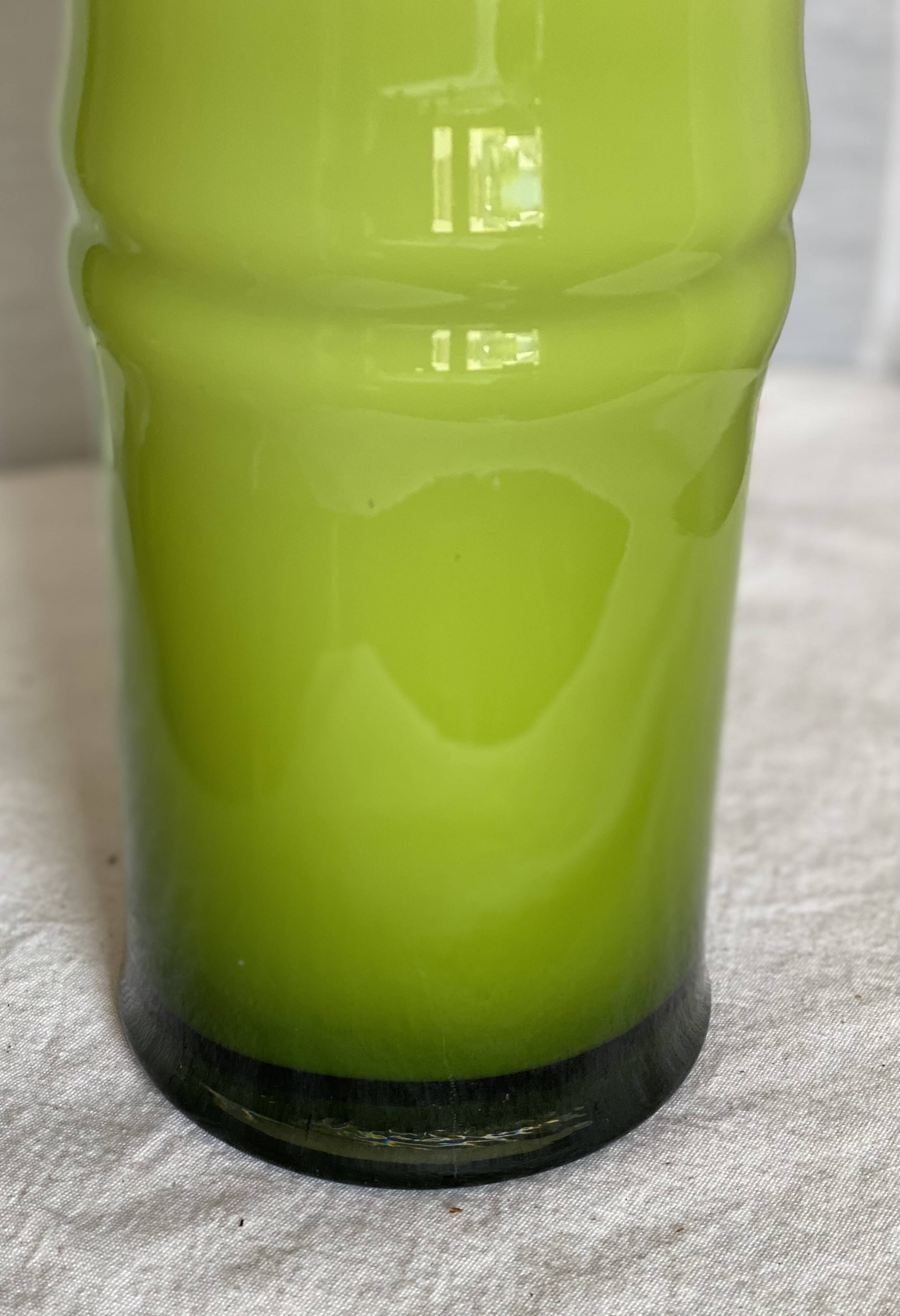 Large vintage blown glass bamboo vase 1970-80