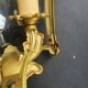 Vintage Louis XVI bronze corner wall sconce Lucien Gau Paris