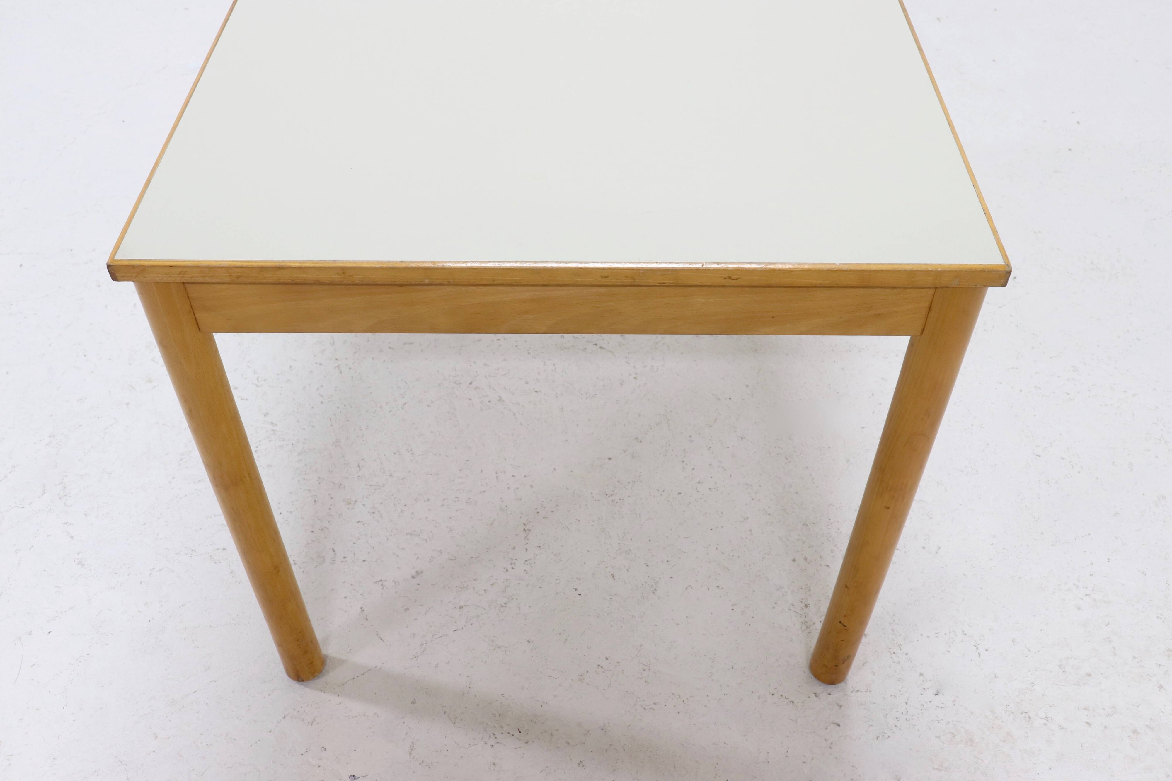 Vintage birch and linoleum dining table 1960