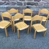 Chair school school child wood design 80 German Design signed Hiller