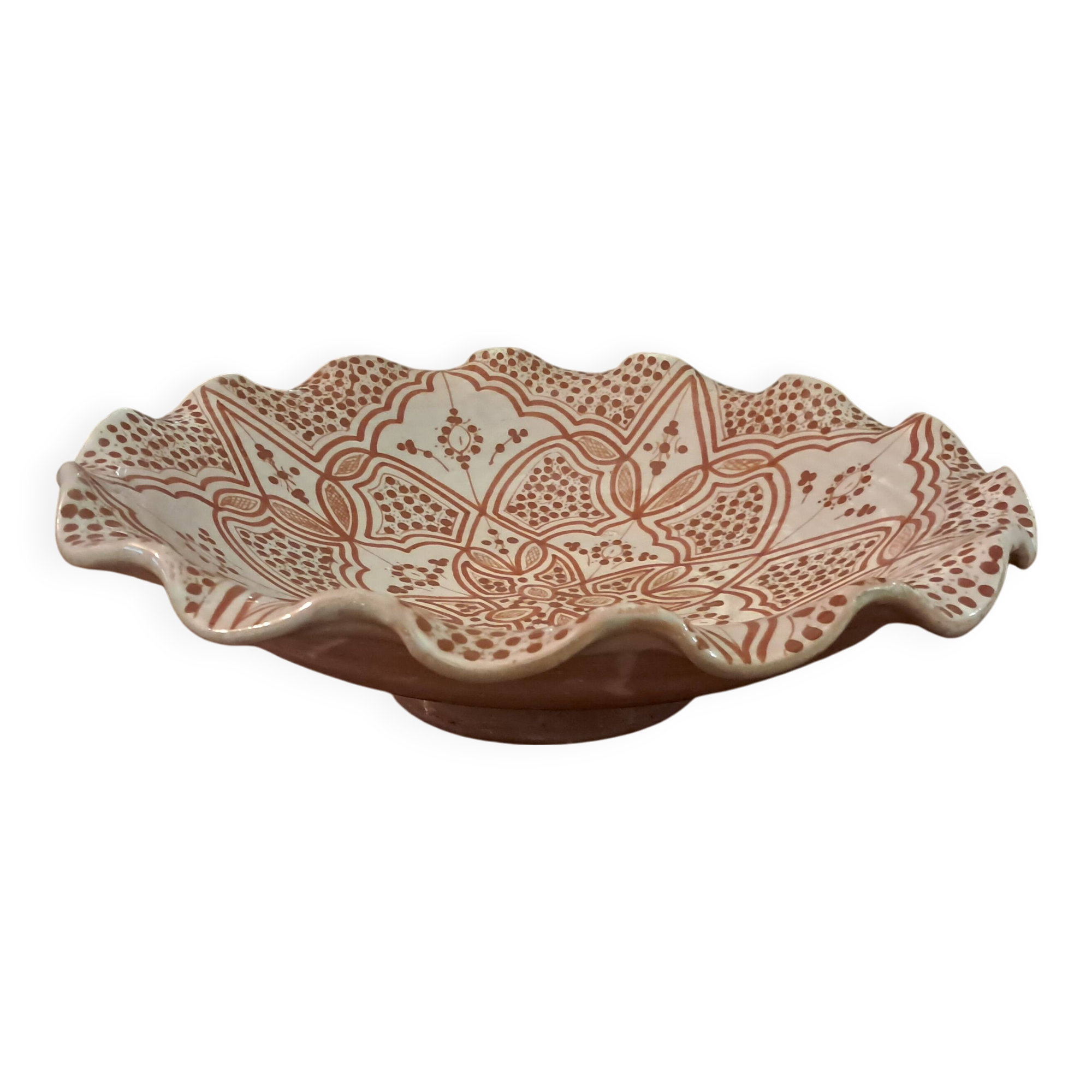 Moroccan handmade terracotta dish/salad bowl