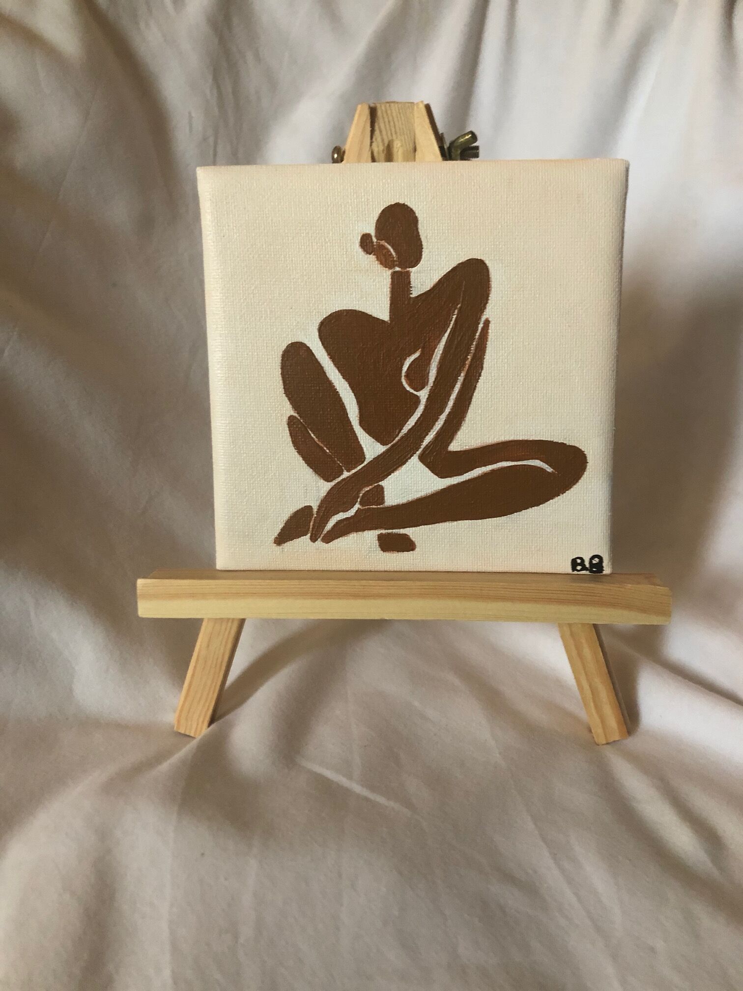 Wall decoration naked acrylic painting of sitting woman
