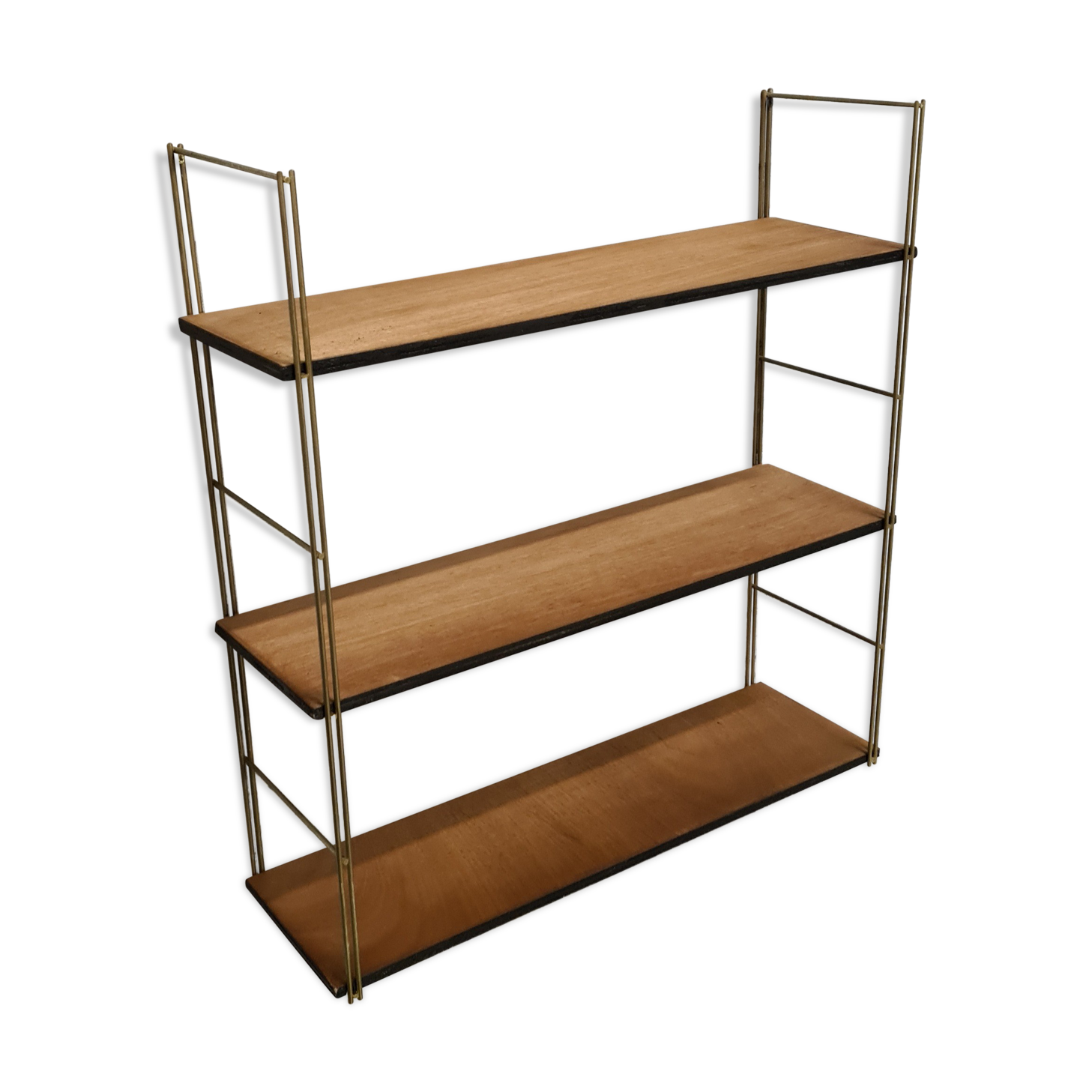 Vintage 1960 floor thong wood and gold metal 55x58