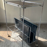 Vintage side table on wheels 60s