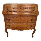 Louis XV style drop-leaf secretary in walnut, 20th-century work.