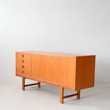 Scandinavian vintage oak sideboard with drawers and doors